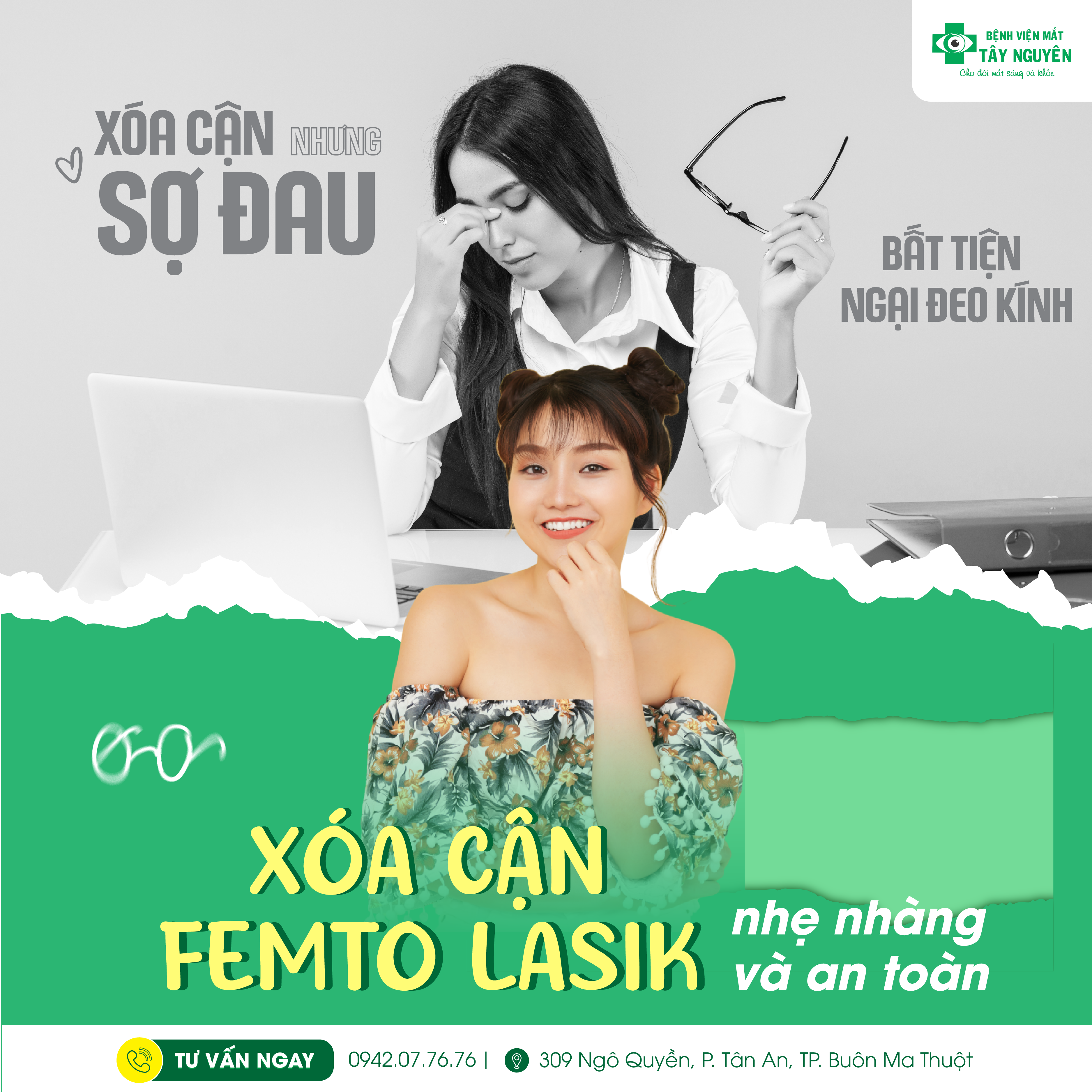 Đeo kính thì bất tiện - Xóa cận nhưng sợ đau?