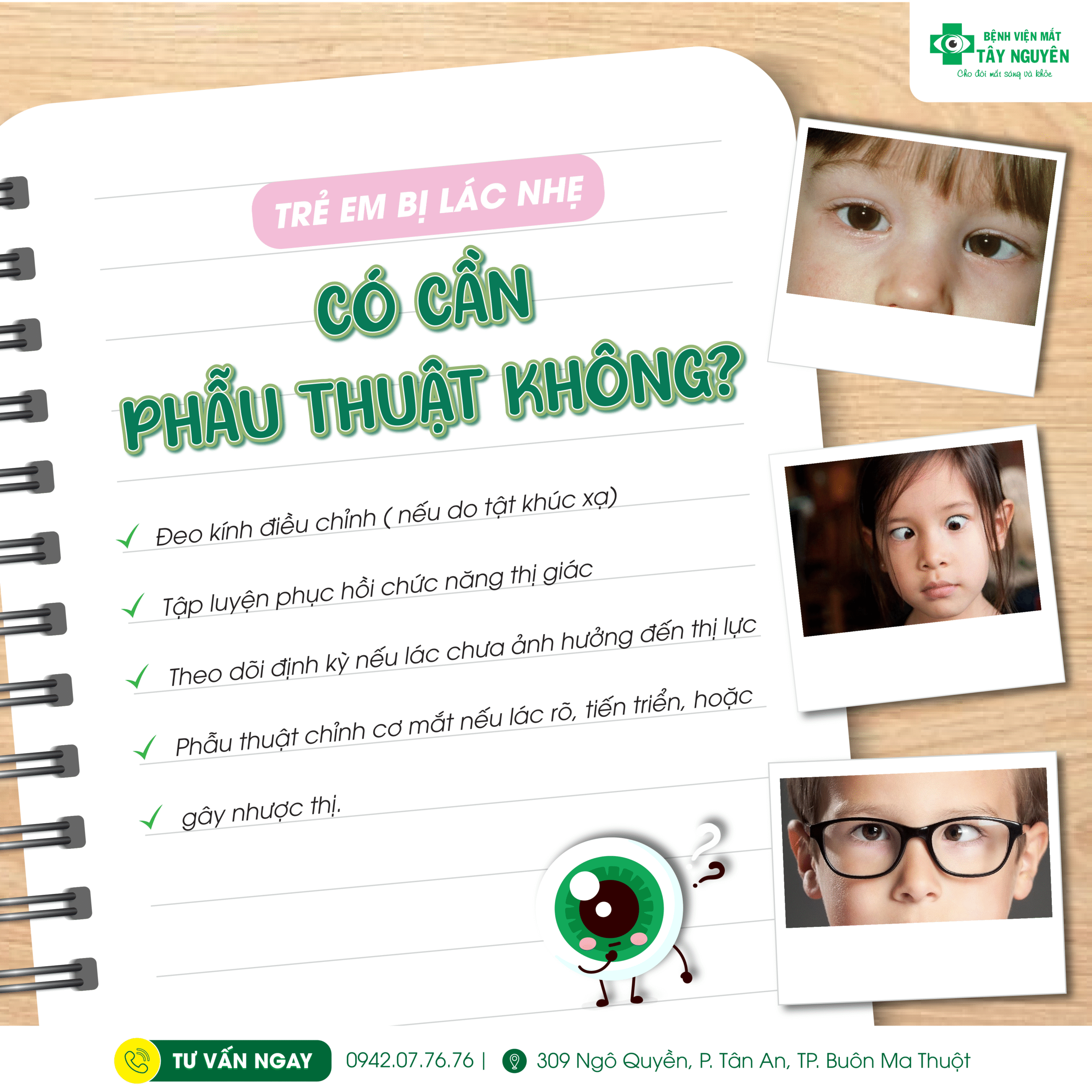 Hình ảnh trẻ bị lác có cần phẫu thuật không