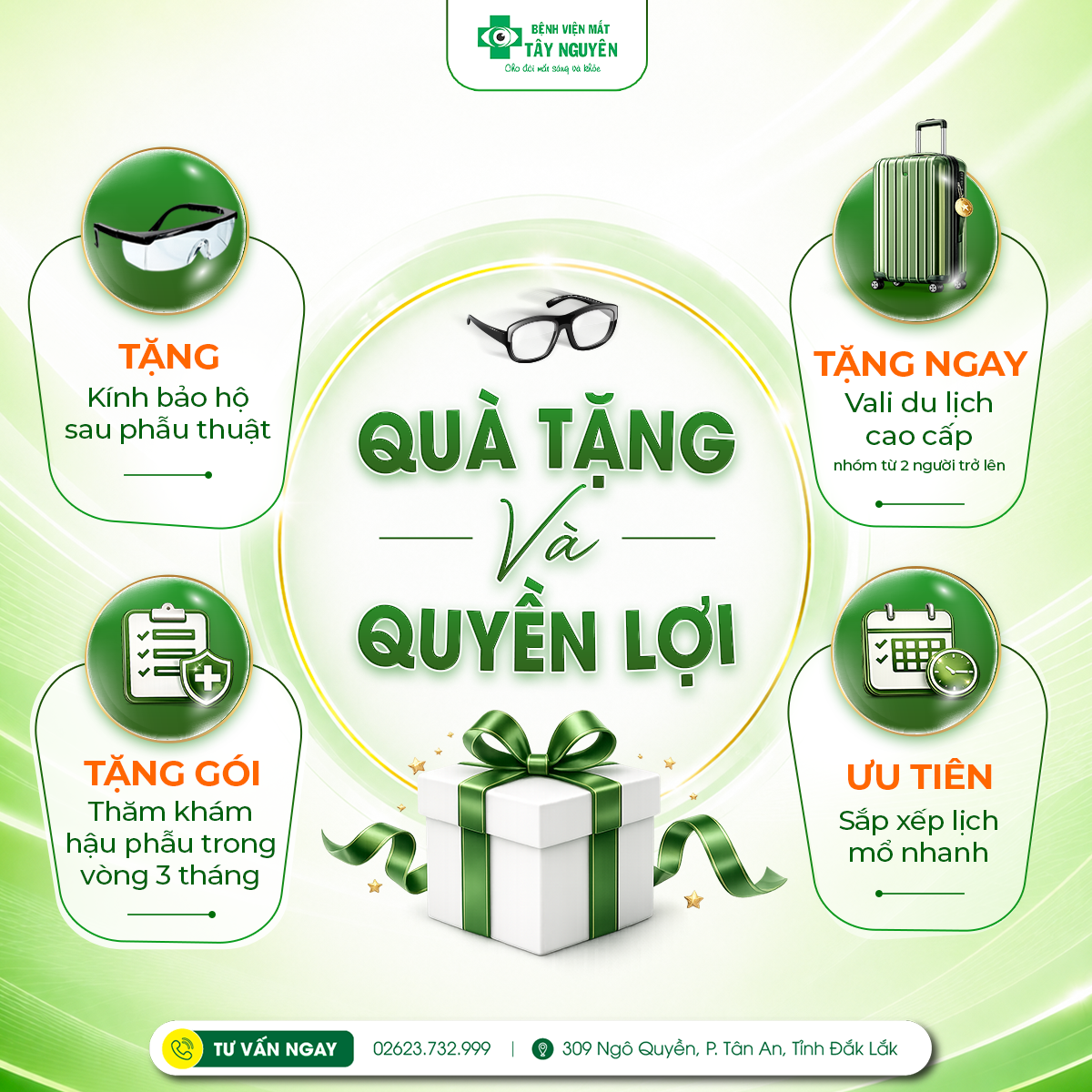 Qùa tặng và quyền lợi khi xóa cận