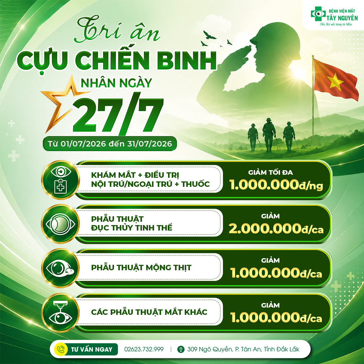 điều trị mắt dành cho Cựu chiến binh