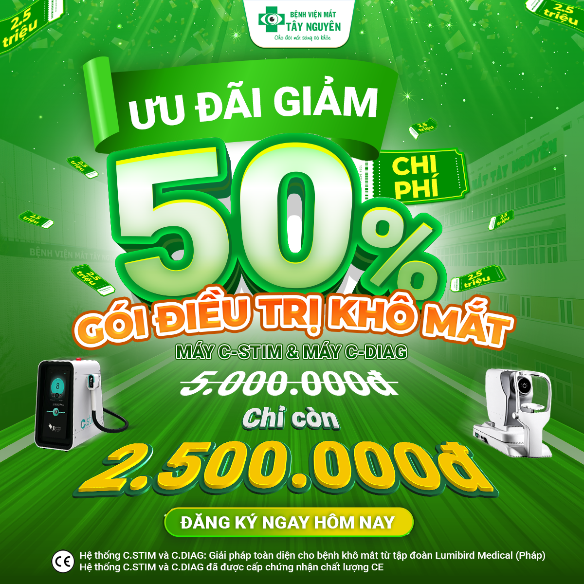 Ưu đãi giảm 50% gói điều trị khô mắt