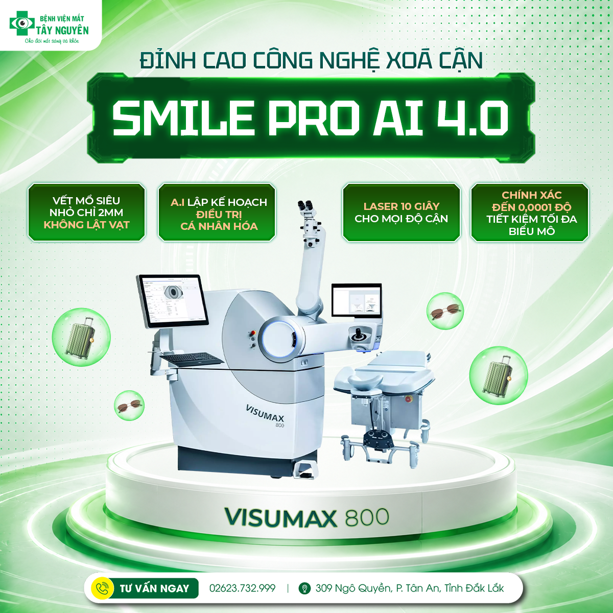 Đỉnh cao công nghệ xóa cận Smile Pro AI 4.0